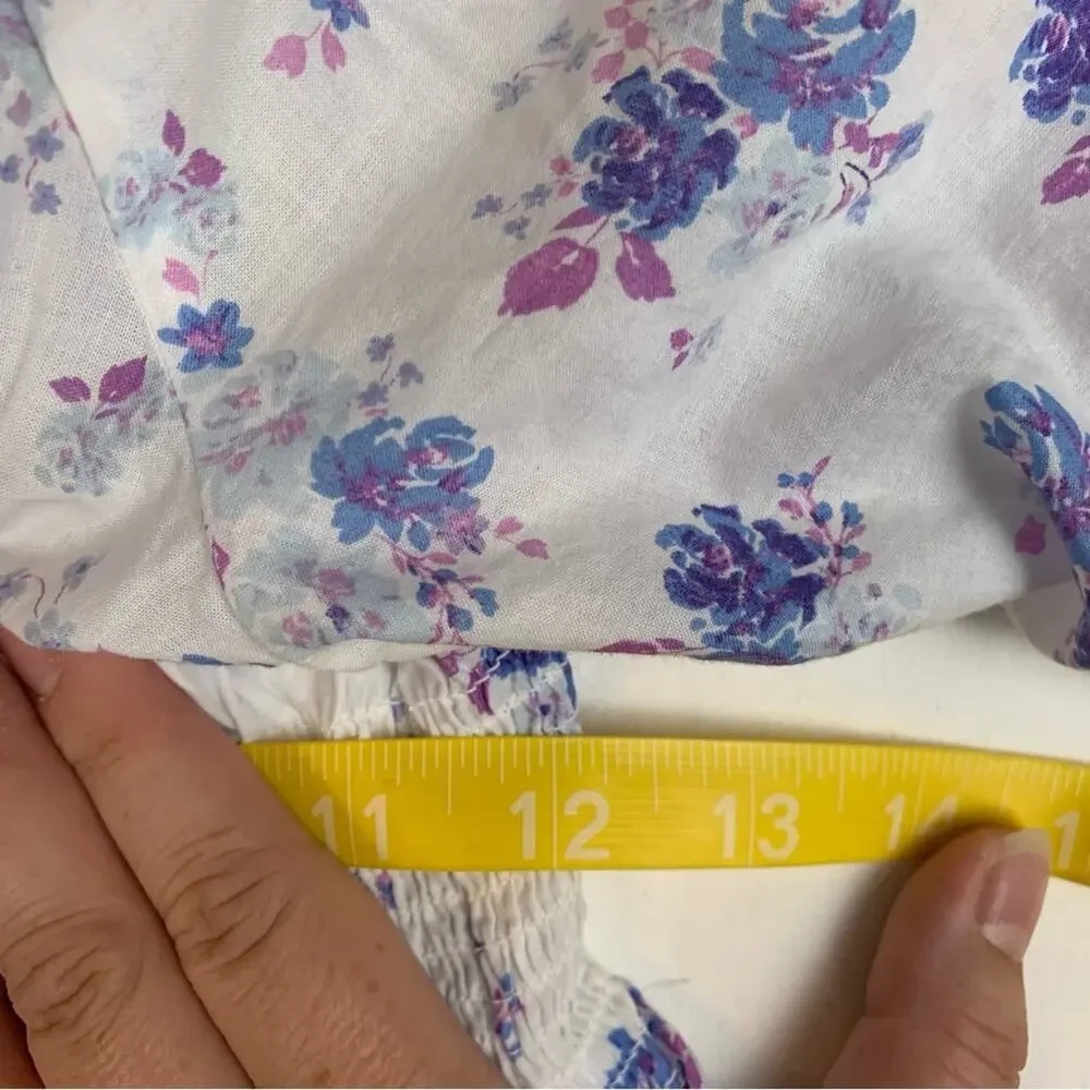 Love Shack fancy women's small white floral maxi dress tiered target purple doen - Picture 10 of 13